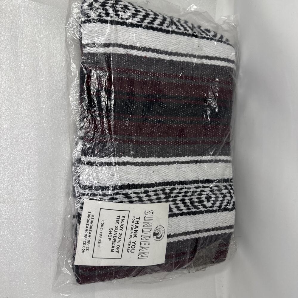 New: Sundream Throw Blanket - Sealed Plastic Bag - Red Aztec Blanket